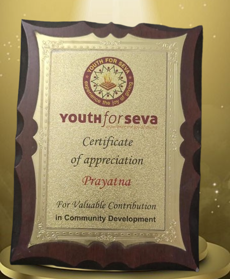 yourth for seva certificate